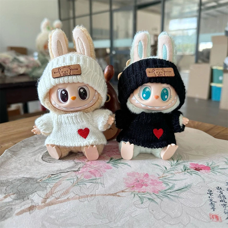 17cm Toy Doll Clothes for Labalbu Accessories Luxury Backpack New Original Clothing for Labbubu Sweater Outfit Mini Cute Bag Hat